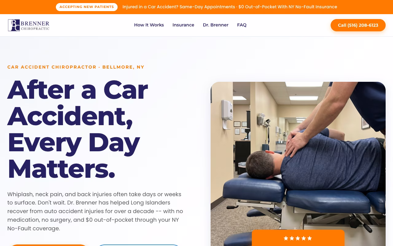 Brenner Auto Accident landing page