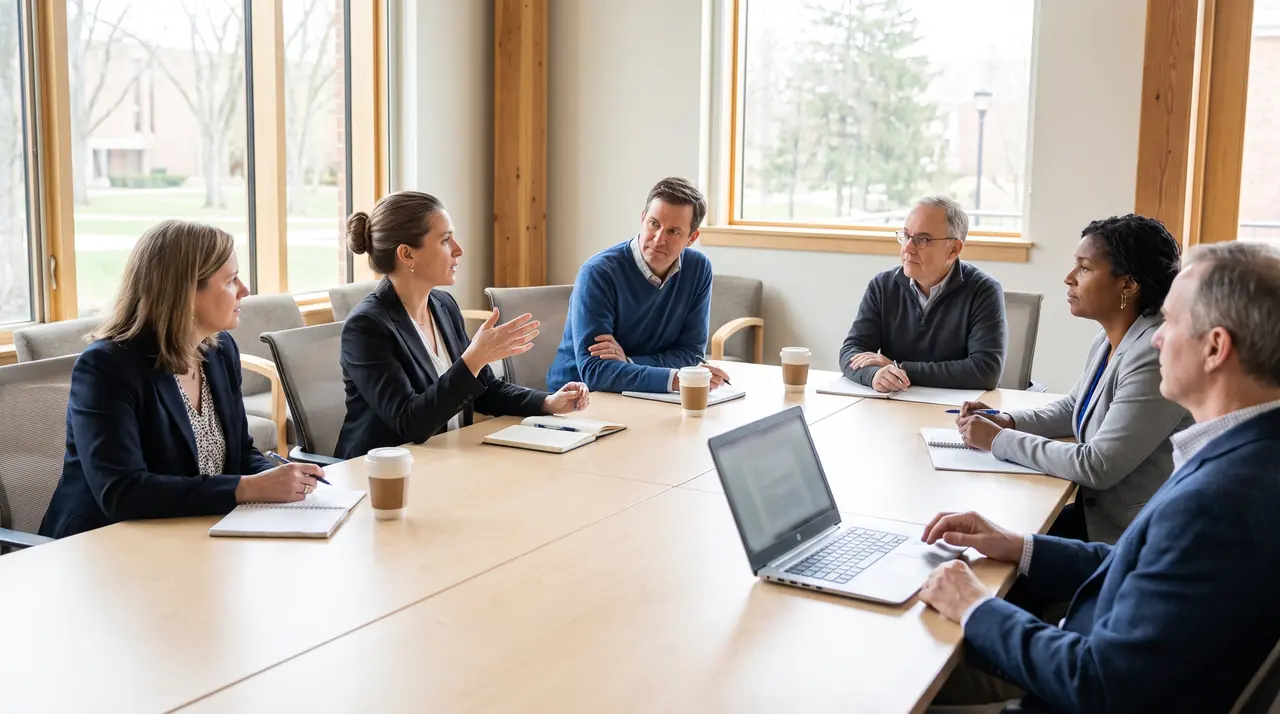 Academic leaders discussing campus-wide faculty development